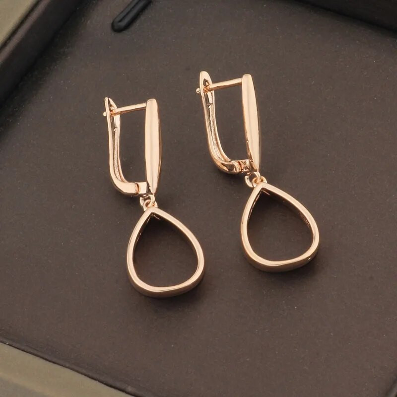 Kompleti ogrlica i naušnica od 585 ružičastog zlata klasičnog dizajna za žene, mladenke, modni setovi nakita za vjenčanja, veleprodaja