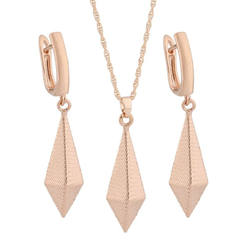 2023 Trend visoke kvalitete 585 Rose Gold Boja Bakreni setovi naušnica za žene Klasični svadbeni vjenčani vintage setovi nakita