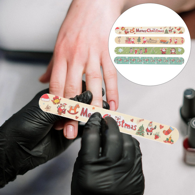 12 tk jõuluküüneviilid Grit mini akrüültööriistad maniküüri pediküüri puhverplokk