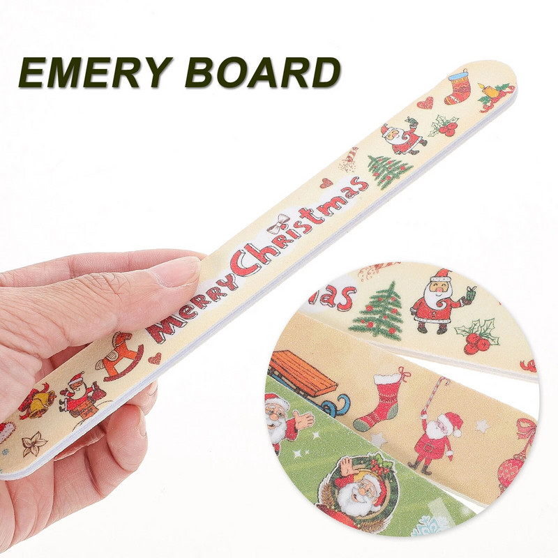 12 tk jõuluküüneviilid Grit mini akrüültööriistad maniküüri pediküüri puhverplokk