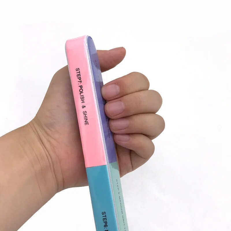 3 τεμάχια/Παρτίδα Επαγγελματικές λίμες για νύχια 7 πλευρικά σφουγγαράκια νύχια αξεσουάρ και εργαλεία Μανικιούρ Στίλβωση Buffering Block Χονδρική