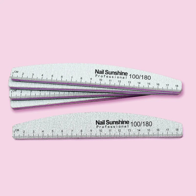 5/10 kom./Set Graduated Half Moon turpija za nokte 100 180 zrnatosti, profesionalni materijal za nokte, sivi perivi pufer blok alati za manikuru