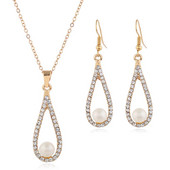 Delysia King Crystal Water Drop Colier de perle Doamnelor Boutique Bijuterii Set Cercei Nunta Cadou