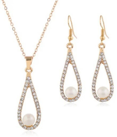 Delysia King Crystal Water Drop Colier de perle Doamnelor Boutique Bijuterii Set Cercei Nunta Cadou