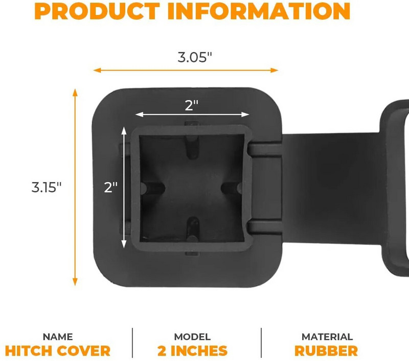 1 tk 1,5/2-tolline veokonksu kate Ford Jeep Chevrolet auto haagise haakekonksu vastuvõtja kate pistiku korgid kummist Toyota jaoks