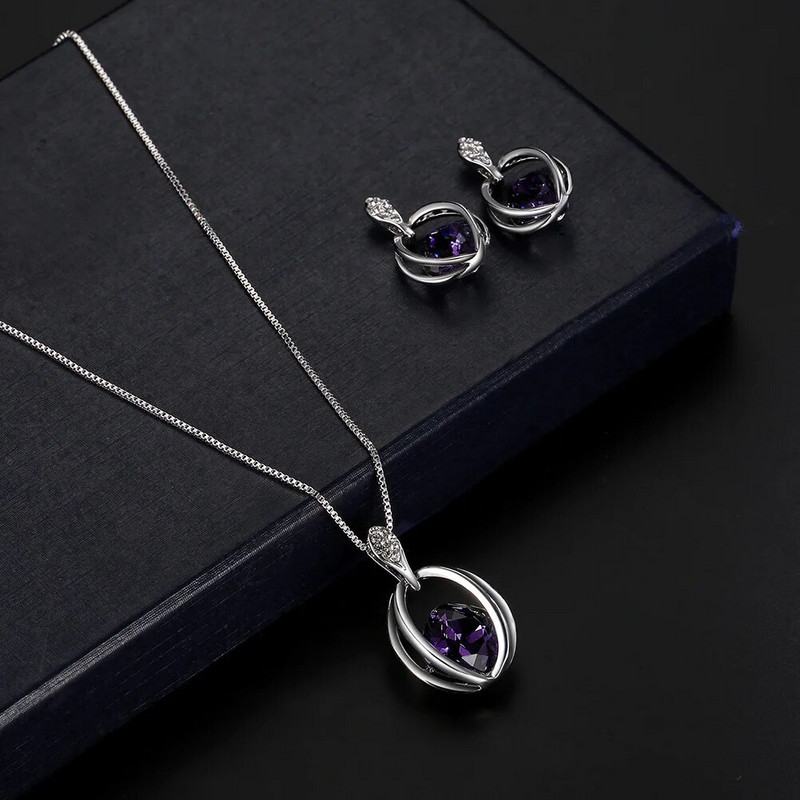 Elegantna zelena plava kristalna ogrlica Set naušnica u obliku kapi za žene Ogrlice s privjeskom u obliku kapljice vode Modni dodaci za nakit