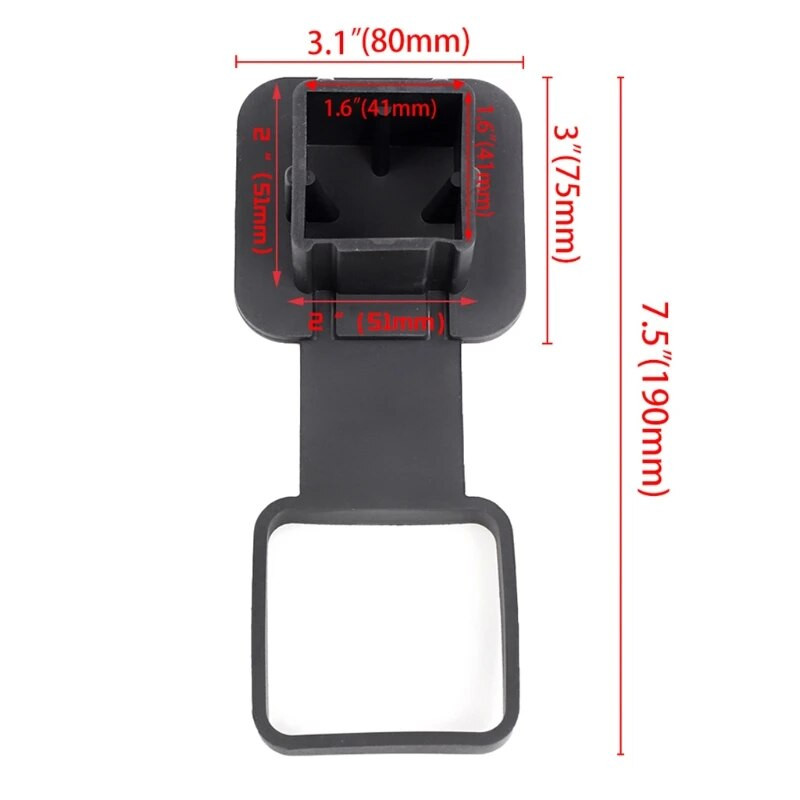 Autós csatlakozó fedél horog pordugó négyszögletes szájú védőburkolat 2 hüvelykes vevőegységekhez Vonóhorog gumi burkolatok