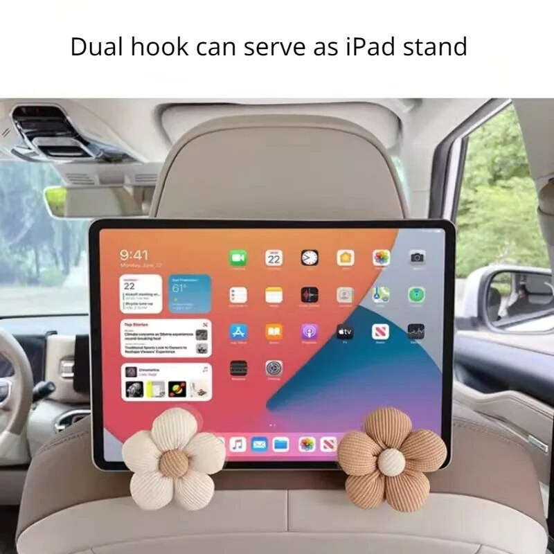 1/2/4tk Multifunktsionaalsed lilledega autokonksud Armas lilleline armas autoistme seljatugi Loomingulised hoiukonksud autokaunistused