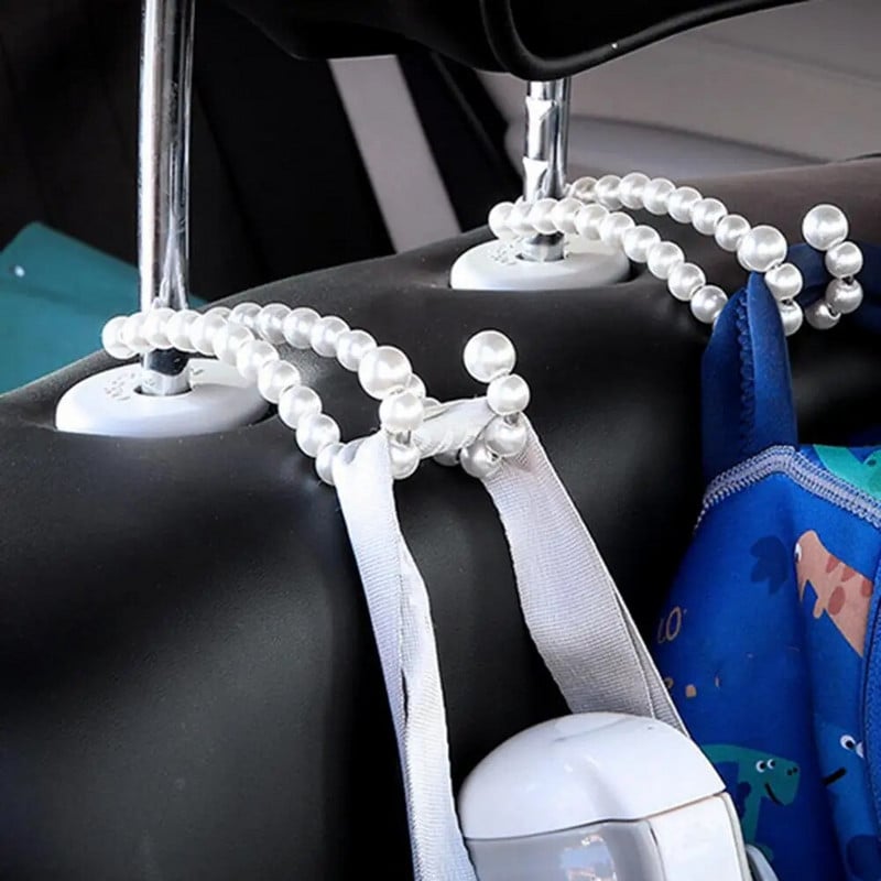 Auto tagaistme konks valge pärl riidepuu Autokonks poolavatud disain auto konks roostevabast terasest autoistme peatoe konksud auto lisavarustus