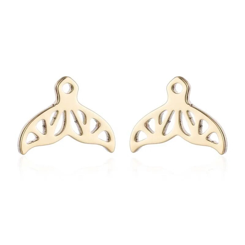 Κολιέ με κρεμαστό κόσμημα από ανοξείδωτο ατσάλι βαθιάς θάλασσας Κολιέ ουρά φάλαινας Σκουλαρίκια Γυναικεία Origami Κολιέ γοητείας Γοργόνα Σετ κοσμημάτων ζώων