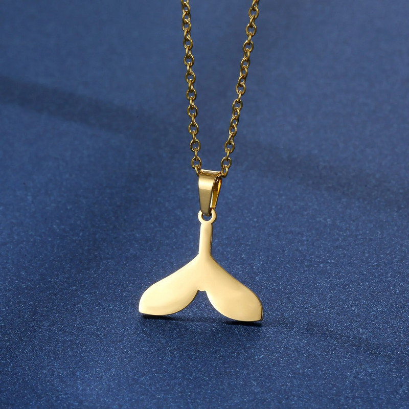 Nerūsējošā tērauda dzīvnieku sirēna kaklarotas auskari sievietēm ikdienas rotaslietas modes zivju astes ķēdes kaklarotas Collier rotaslietu komplekts