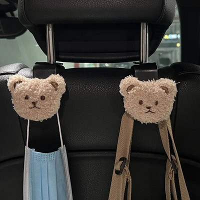 Creative πλάτη καθίσματος αυτοκινήτου Χαριτωμένος βελούδινος γάντζος κούκλας για αρκούδα μέσα στο αυτοκίνητο με διακοσμητικό πλαστικό κρεμαστό τελείωμα αποθήκευσης