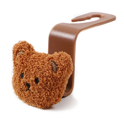 Kreatív autósülés háttámla Aranyos plüss medve baba kampó az autó belsejében, dekoratív műanyag medál befejező tároló kampóval