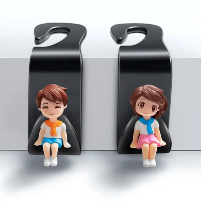 2Gb Universāls Auto sēdekļa atzveltnes āķis Cute Cartoon Sēdekļa āķis Auto Glabāšana Aizmugurējā sēdekļa āķis Salona pakaramo turētāju piederumi