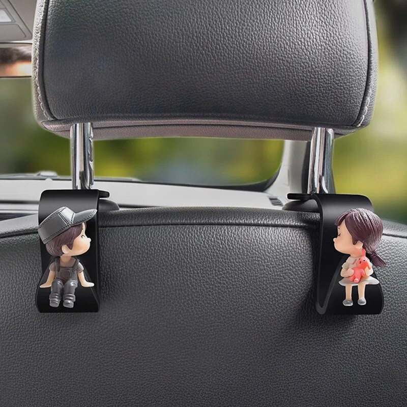 2Gb Universāls Auto sēdekļa atzveltnes āķis Cute Cartoon Sēdekļa āķis Auto Glabāšana Aizmugurējā sēdekļa āķis Salona pakaramo turētāju piederumi