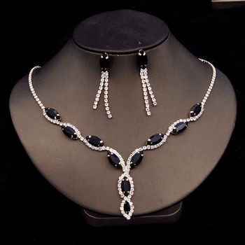 Μόδα κοσμήματα από στρας για γυναίκες Σετ κολιέ σκουλαρίκια τσόκερ