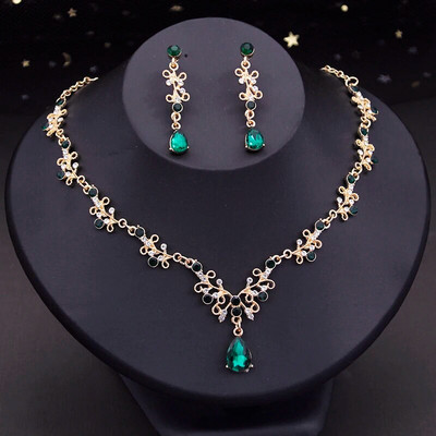 Sudraba krāsas Lapu kuloni Kaklarota Auskari Komplekti Sievietēm Modes Rotaslietas Kāzu balles kostīmu aksesuāri