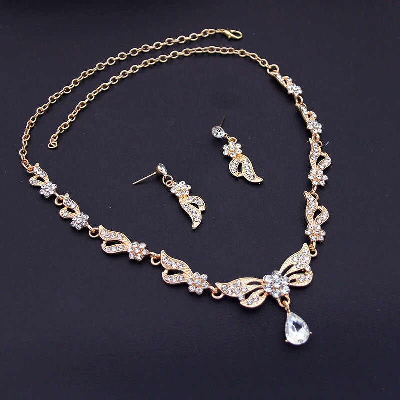 Luksuzni modni kompleti nakita za žene Set ogrlica s ogrlicama i naušnicama Vjenčanje Kompleti ogrlica s leptirima Dodaci