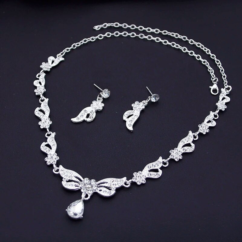 Luksuzni modni kompleti nakita za žene Set ogrlica s ogrlicama i naušnicama Vjenčanje Kompleti ogrlica s leptirima Dodaci