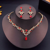 Pruudi ehtekomplektid naistele Luksuslik kaelakee kõrvarõngaste komplekt pulmadeks pruudi ehtekomplektid balli kostüümide tarvikud