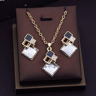 Lillad kristallist ehete komplektid naistele Pulmad Kõrvarõngad Ripatsid Kaelakee Komplektid Moeaksessuaarid