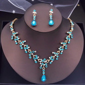 Κολιέ γάμου Rhinestone Σετ κοσμημάτων νύφης για γυναίκες Σετ κολιέ τσόκερ σκουλαρίκια Σετ αξεσουάρ νυφικών στολών