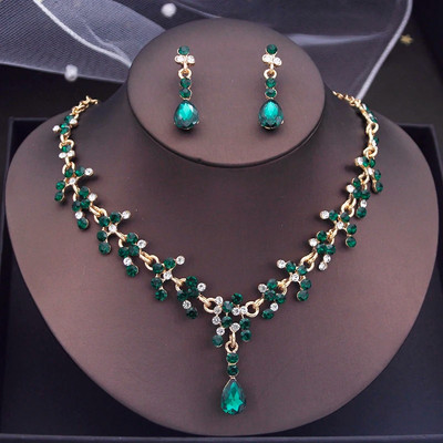 Κολιέ γάμου Rhinestone Σετ κοσμημάτων νύφης για γυναίκες Σετ κολιέ τσόκερ σκουλαρίκια Σετ αξεσουάρ νυφικών στολών