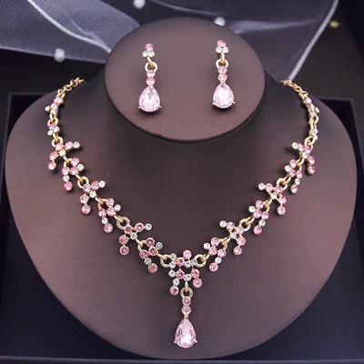 Κολιέ γάμου Rhinestone Σετ κοσμημάτων νύφης για γυναίκες Σετ κολιέ τσόκερ σκουλαρίκια Σετ αξεσουάρ νυφικών στολών