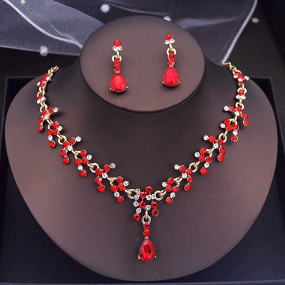 Κολιέ γάμου Rhinestone Σετ κοσμημάτων νύφης για γυναίκες Σετ κολιέ τσόκερ σκουλαρίκια Σετ αξεσουάρ νυφικών στολών