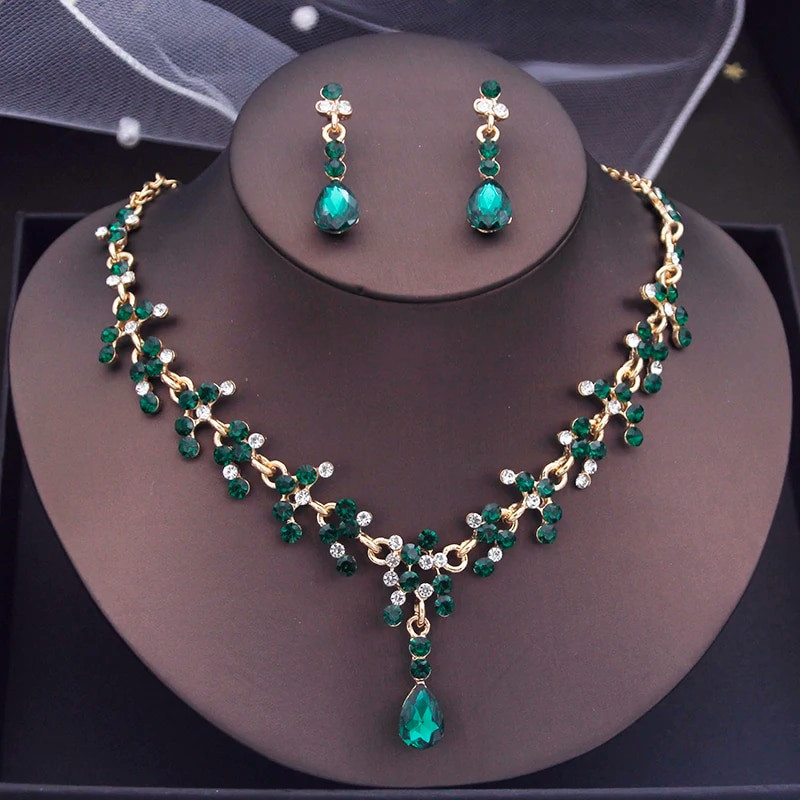 Κολιέ γάμου Rhinestone Σετ κοσμημάτων νύφης για γυναίκες Σετ κολιέ τσόκερ σκουλαρίκια Σετ αξεσουάρ νυφικών στολών