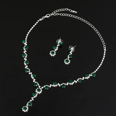 Rhinestone`i pruudi ehtekomplektid naistele Luksuslik Flower Choker kaelakee Kõrvarõngad Pulmade Pruudi kaelakee Komplektid Mood