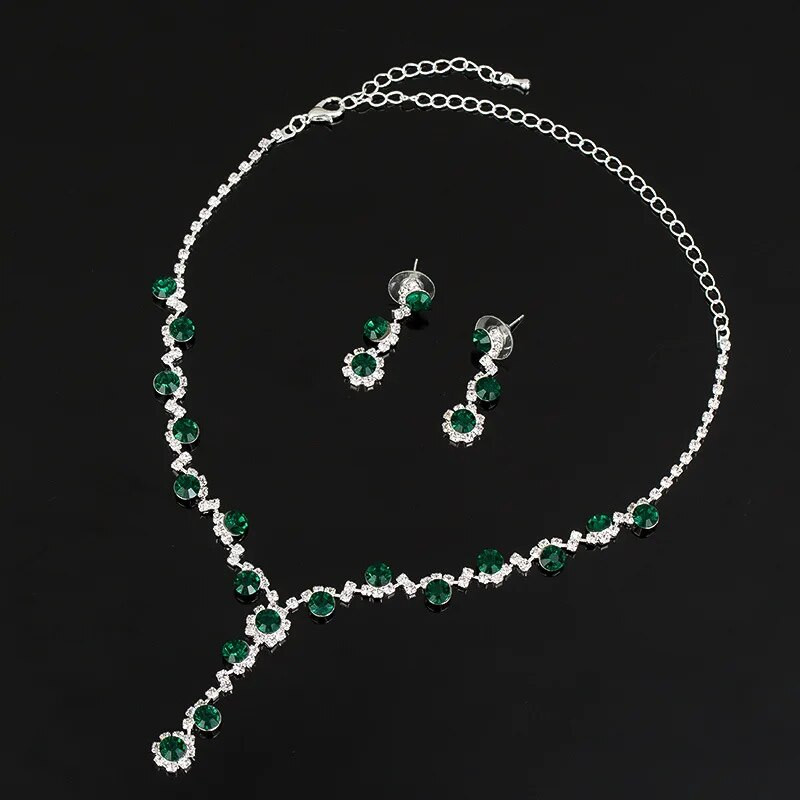 Rhinestone`i pruudi ehtekomplektid naistele Luksuslik Flower Choker kaelakee Kõrvarõngad Pulmade Pruudi kaelakee Komplektid Mood