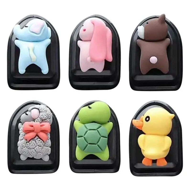 Auto mini-multikakonksud armsad loomakaunistused auto sisekujunduse hoidik Vastupidav väike konks Autotarvikud Kleepuvad