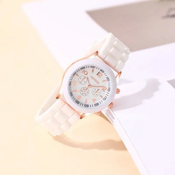 Reloj Mujer Модни дамски часовници Бял силиконов желе Кварцов часовник Дамска рокля Ръчен часовник Подаръци за момичета Relogio Feminino