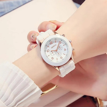 Reloj Mujer Модни дамски часовници Бял силиконов желе Кварцов часовник Дамска рокля Ръчен часовник Подаръци за момичета Relogio Feminino