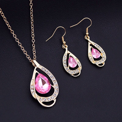 Madingų papuošalų rinkinys moterims pakabukai karoliai auskarai rinkiniai vestuviniai vestuviniai kaklo papuošalai Dovana