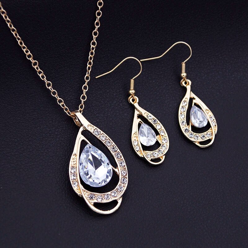 Madingų papuošalų rinkinys moterims pakabukai karoliai auskarai rinkiniai vestuviniai vestuviniai kaklo papuošalai Dovana