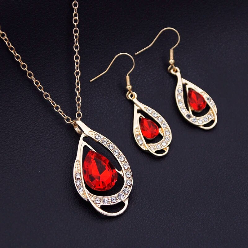 Madingų papuošalų rinkinys moterims pakabukai karoliai auskarai rinkiniai vestuviniai vestuviniai kaklo papuošalai Dovana