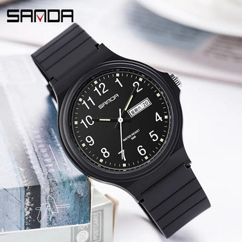 Fashion Sanda Κορυφαία μάρκα Calenda ρολόι χαλαζία Γυναικείο ρολόι χειρός μινιμαλισμού απλό μαύρο λευκό αδιάβροχο ρολόι Reloj