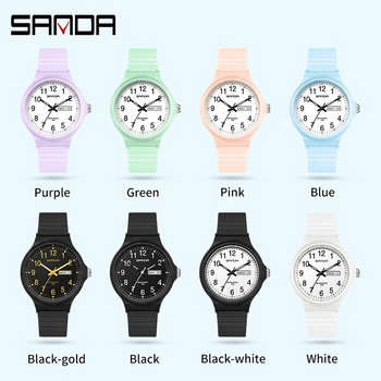 Fashion Sanda Κορυφαία μάρκα Calenda ρολόι χαλαζία Γυναικείο ρολόι χειρός μινιμαλισμού απλό μαύρο λευκό αδιάβροχο ρολόι Reloj