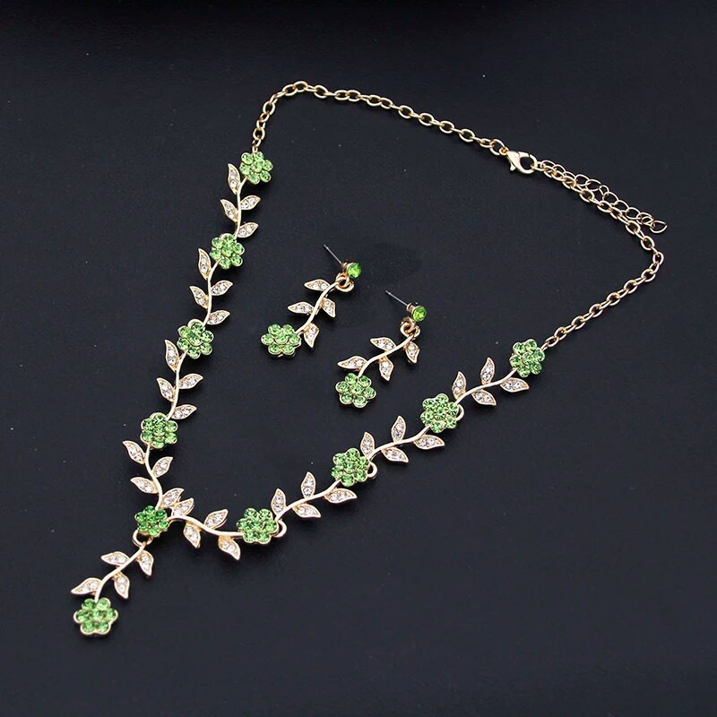 Elegantni kompleti cvjetnih ogrlica za žene Luksuzne ogrlice s ogrlicama i naušnicama Set vjenčanica Kompleti svadbenog nakita Moda