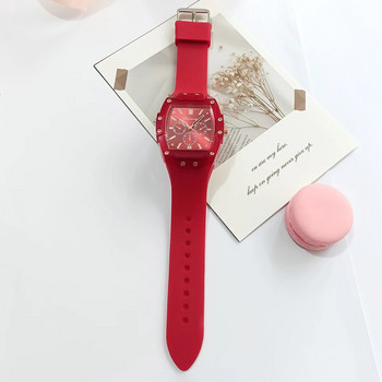 Дамски часовници Модна луксозна марка Дамски часовник Силиконова каишка Кварцов ръчен часовник Дамски часовник Подарък Relogio Feminino