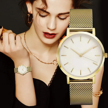 Модни дамски часовници Луксозен часовник от розово злато Дамски кварцов ръчен часовник Гривна Комплект Reloj Mujer Relogio Feminino zegarek damsk