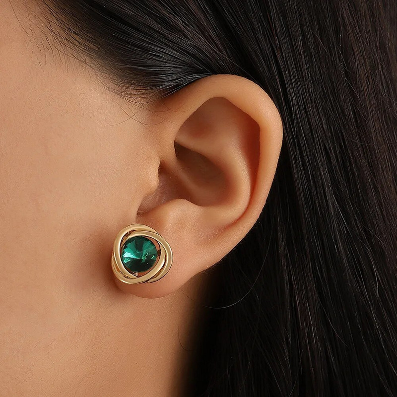 Romantiline elegantne geomeetriline mähis, värviline tsirkoonist ripatsiga kaelakee, kõrvarõngaste komplekt naistele moe pulmaehte pulmakomplekt