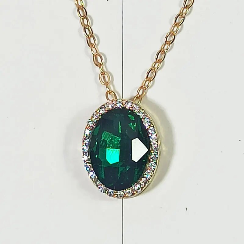 Elegants daudzkrāsains ovālas formas cirkona juvelierizstrādājumu komplekts sievietēm jauks kaķa acs kulonu kaklarota auskaru gredzenu komplekts Valentīna dienas dāvanai