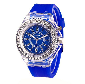 Fashion LED Αθλητικά Ρολόγια Geneva Luminous Γυναικείο ρολόι χαλαζία Γυναικεία Γυναικεία ρολόγια χειρός σιλικόνης Glows Relojes Mujer