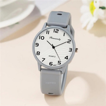 Модни дамски часовници с горещи разпродажби Сив цифров прост дамски кварцов часовник Спортна силиконова каишка Дамски часовник Ръчни часовници