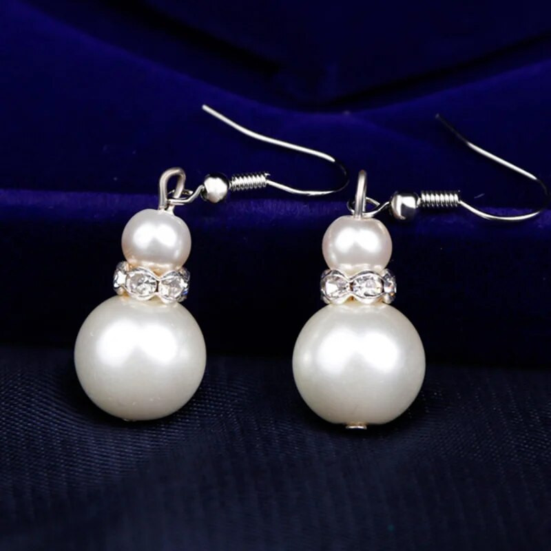 3 tk/komplekt kahekihiline pärliga naturaalne mageveepärliga kõrvarõnga kaelakee naiste kihlumiseks pulmakaelakee võlu