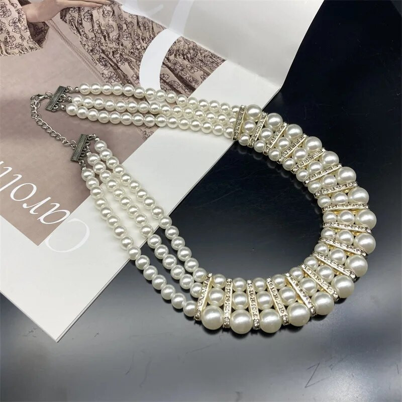 CANPEL 2 ΤΕΜ/ΣΕΤ Νυφικά Κοσμήματα Λευκά Πέρλα Ζιργκόν Γυναικεία Κρεμαστό Νυφικά Σκουλαρίκια Κολιέ Σετ boho μαργαριτάρι κολιέ