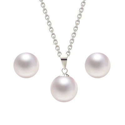 CANPEL Fashion Korea Pearl Stud Σετ κολιέ Σετ Κοσμήματα Ζιργκόν Σετ κοσμήματος Ασημί Χρώμα Αξεσουάρ Νυφικού Γάμου Δώρα